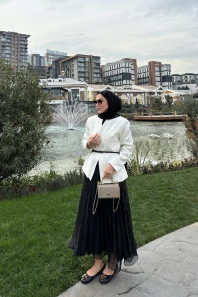 Wenny Astarlı Etek Siyah