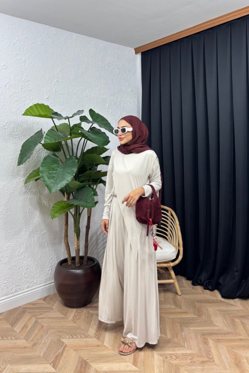 Zamira Oyşo Tunik Takım Bej