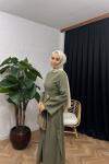 Bellezza Broş Detaylı Elbise Yeşil