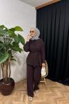 Elva Taşlı Pantolon Pantolon Bordo