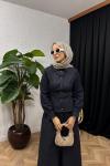 Madame Bel Detaylı Denim Etek Takım Lacivert
