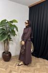 Madame Bel Detaylı Denim Etek Takım Mürdüm