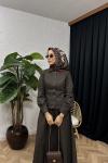 Madame Bel Detaylı Denim Etek Takım Kahverengi