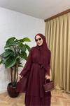 Asil 2’li Abaya  Bordo