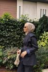 Aura Kemerli Pantolon Takım Lacivert