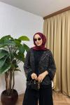 Wood Payetli Pantolon Takım Siyah