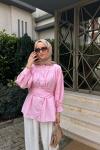 Luna Kemerli Gömlek Pembe