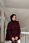 Drop Şal Yaka Ceket Bordo