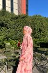 Elois Çiçekli Abaya Pembe