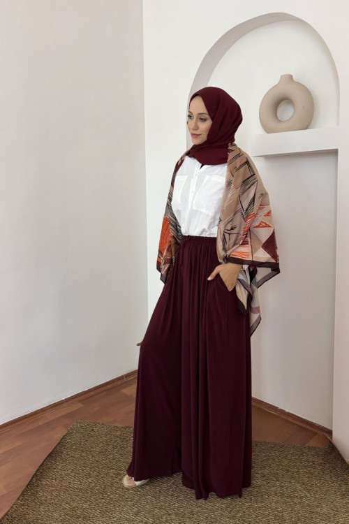 Mirelle Bol Paça Pantolon Bordo