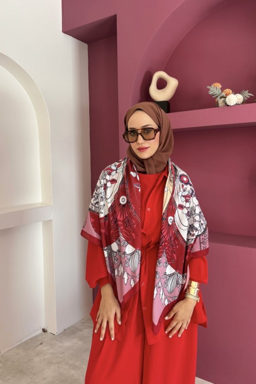 Love Omuz Şalı Kırmızı