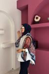 Etnica Omuz Şalı Lacivert