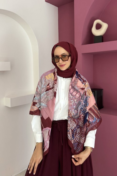 Palm Omuz Şalı Bordo