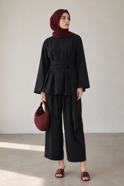 Lunessa Pantolon Takım Siyah