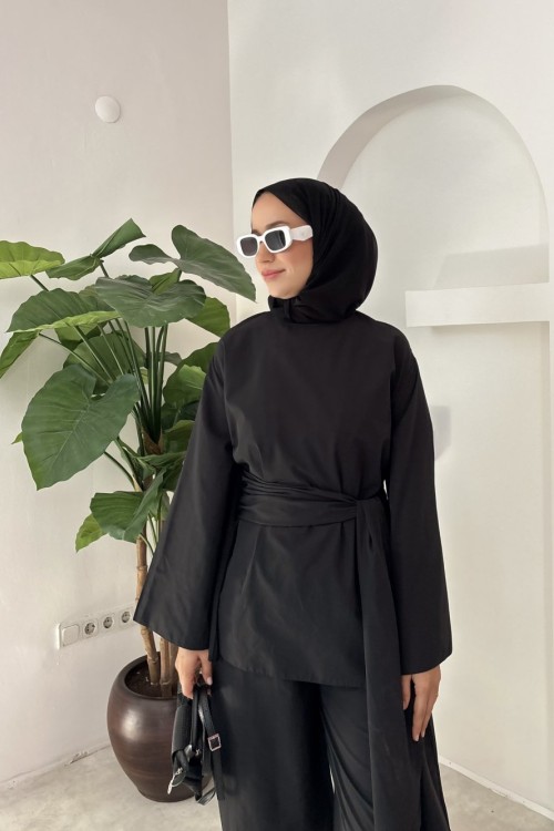 Lunessa Pantolon Takım Siyah
