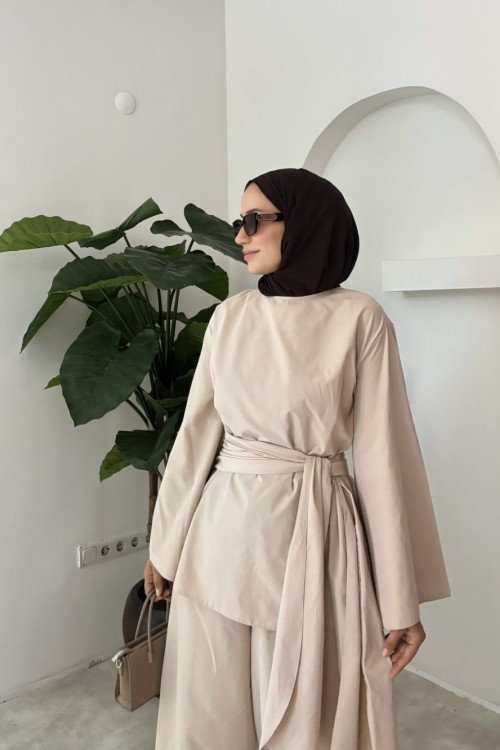 Lunessa Pantolon Takım Vizon