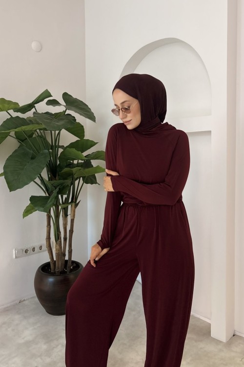 Lidya Kapüşonlu Takım Bordo