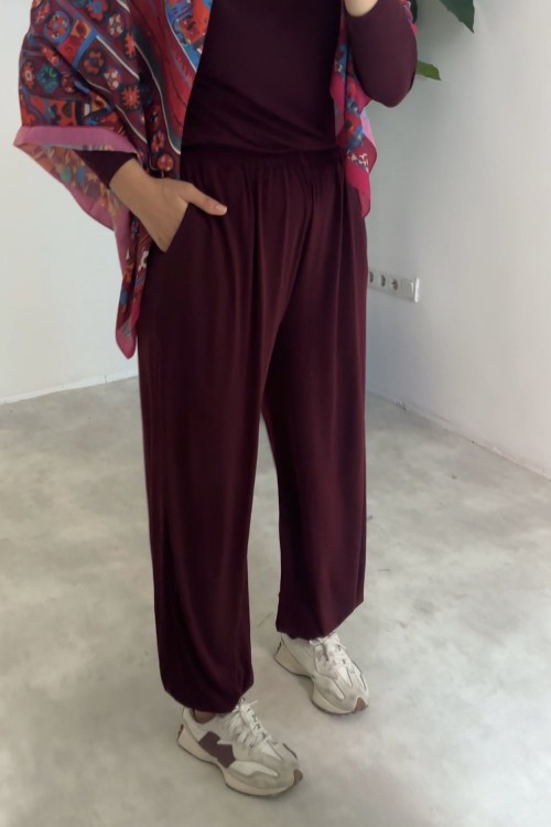 Arlena Şalvar Pantolon Bordo