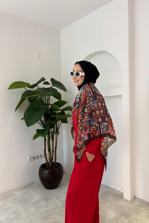 Mabel Omuz Şalı Kahverengi