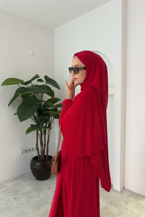 Nilda Etek Pantolon Takım Kırmızı