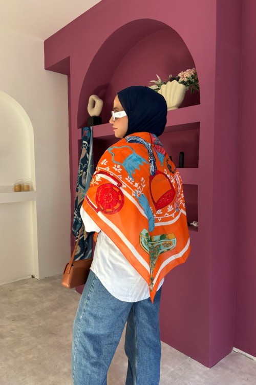 Hilla Omuz Şalı Turuncu