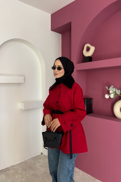 Liora Trençkot Kırmızı