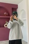 Nora Çizgili Tshirt  Yeşil