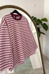 Nora Çizgili Tshirt  Pembe