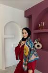 Vera Omuz Şalı Mavi  Mavi